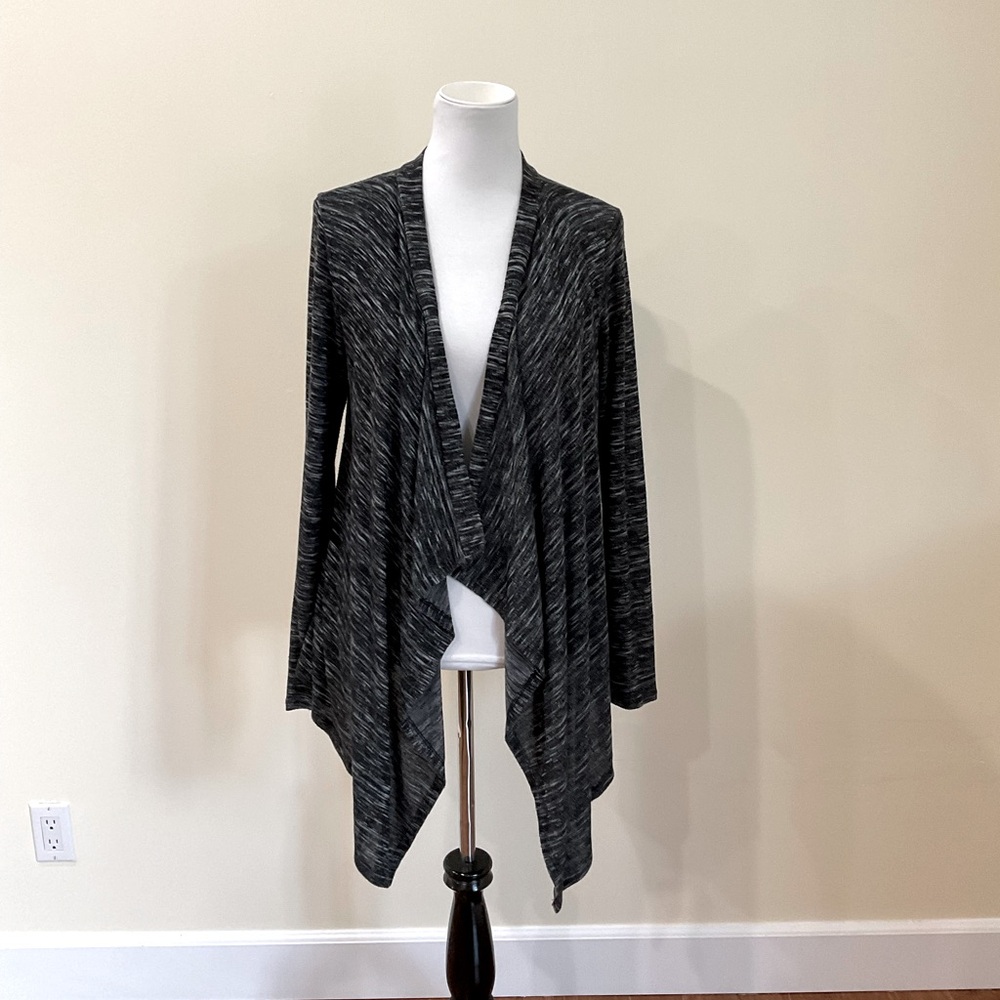 Women's B’leev Black Open Front Cardigan Sweater